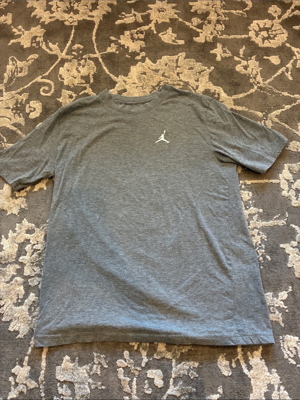 Jordan Gray Heather Short-Sleeve Crew T-Shirt with White Jumpman